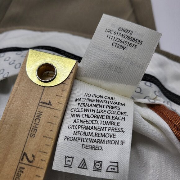 Haggar Q Mens Dress Pants 36 X 32 Straight Leg Polyester Beige - Picture 6 of 16